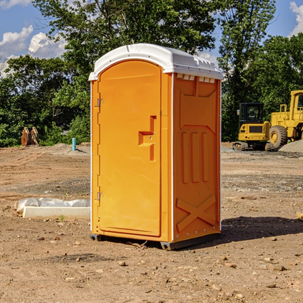 how often are the portable restrooms cleaned and serviced during a rental period in Ethel